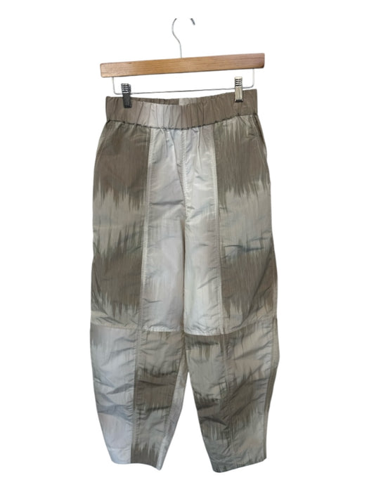 Ganni Size 36 Taupe & Cream Polyester Blend Elastic Waist Balloon Leg Pants Taupe & Cream / 36