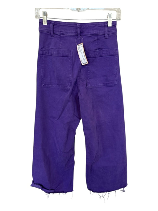 Zara Size 4 Purple Cotton Blend High Waist Wide Leg Pants Purple / 4