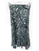 Samsoe Samsoe Size S Teal & Black Viscose Waist Band Flowers Maxi Skirt Teal & Black / S