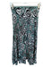 Samsoe Samsoe Size S Teal & Black Viscose Waist Band Flowers Maxi Skirt Teal & Black / S