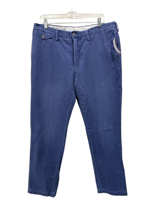 Polo Size 36 Blue Cotton Blend Solid Khakis Men's Pants Blue / 36