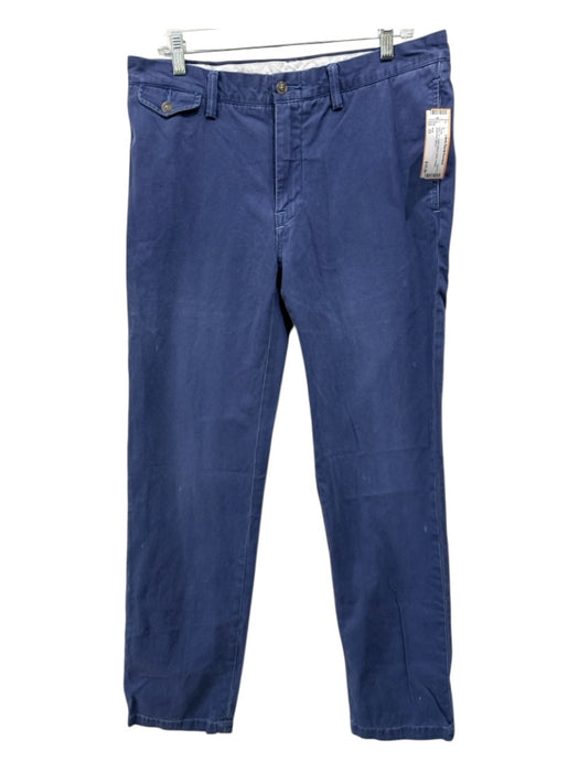 Polo Size 33 Blue Cotton Blend Solid Khakis Men's Pants Blue / 33