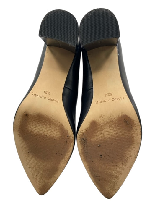 Marc Fisher Shoe Size 9.5 Black Leather Upper Block Heel Pointed Toe Pumps Black / 9.5