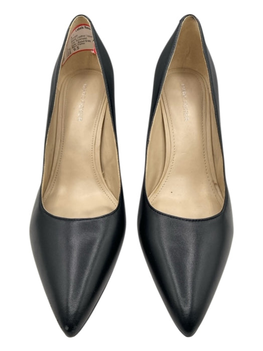 Marc Fisher Shoe Size 9.5 Black Leather Upper Block Heel Pointed Toe Pumps Black / 9.5