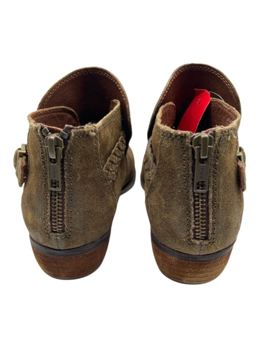 Born Shoe Size 10M Olive Green Suede Upper Buckle Almond Toe Short Booties Olive Green / 10M