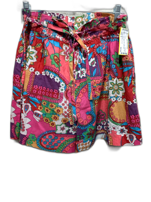 Mille Resort & Travel Size M Pink, Orange, Purple Cotton Paper Bag Waist Shorts Pink, Orange, Purple / M