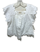 Mirth Size M White Cotton Cap Sleeve Geometric Buttons Top White / M