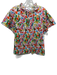 Crosby Size S Red, Green, Multi Cotton Short Sleeve Floral Print Top Red, Green, Multi / S