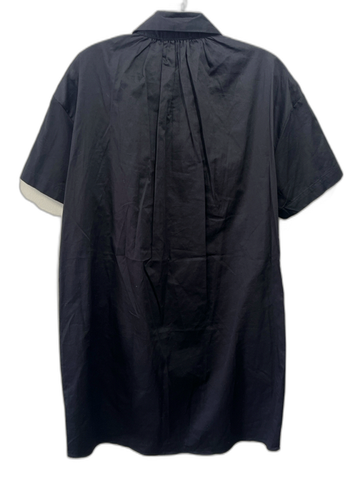 Pomander Place Size S Black & Gold Cotton Short Sleeve 1/2 Button Pockets Dress Black & Gold / S