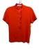 Tory Burch Size M Orange Pima Cotton & Modal Short Sleeve Ruffle mock neck Top Orange / M