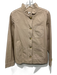 J Crew Size S Beige Cotton Ruffle Mock Collar Buttons Pockets Jacket Beige / S