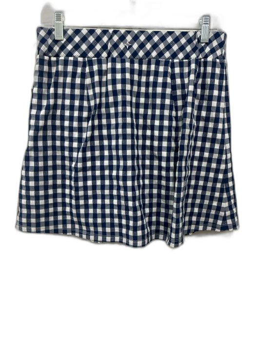 Tuckernuck Size M Blue & White Nylon & Polyester Elastic Waist Gingham Skort Blue & White / M