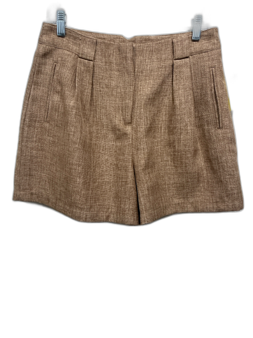 Tuckernuck Size M Light Brown Polyester Zip Fly Pleated Pockets High Rise Shorts Light Brown / M