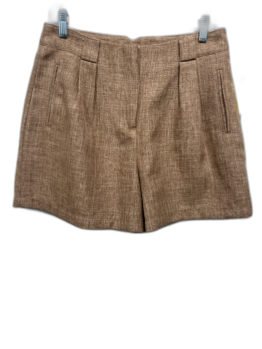 Tuckernuck Size M Light Brown Polyester Zip Fly Pleated Pockets High Rise Shorts Light Brown / M