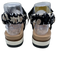 Sam Edelman Shoe Size 8 Black, Beige, White Leather Scrunch Detail Print Sandals Black, Beige, White / 8