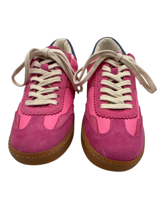 Dolce Vita Shoe Size 8 Pink Leather Upper Scallop Detail Lace Up Sneakers Pink / 8