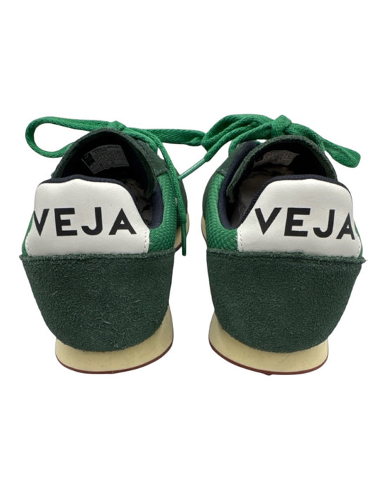 Veja Shoe Size 8 Green & Navy Blue Leather & Synthetic Lace Up Low Top Sneakers Green & Navy Blue / 8