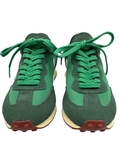 Veja Shoe Size 8 Green & Navy Blue Leather & Synthetic Lace Up Low Top Sneakers Green & Navy Blue / 8