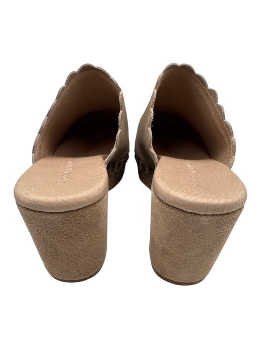 Chocolat Blu Shoe Size 8 Taupe Beige Suede Scallop Edge Studded Clog Mules Taupe Beige / 8