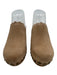 Chocolat Blu Shoe Size 8 Taupe Beige Suede Scallop Edge Studded Clog Mules Taupe Beige / 8