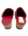 M. Gemi Shoe Size 38.5 Red Suede leather Studded Wood Sole Mule Clogs Red / 38.5