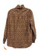 Tuckernuck Size M Brown & White Cotton 3/4 Sleeve Animal Print 1/4 Button Top Brown & White / M