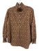 Tuckernuck Size M Brown & White Cotton 3/4 Sleeve Animal Print 1/4 Button Top Brown & White / M