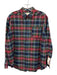 Sezane Size 36 Green, Blue, Red Cotton Flannel Plaid Long Sleeve Buttons Top Green, Blue, Red / 36
