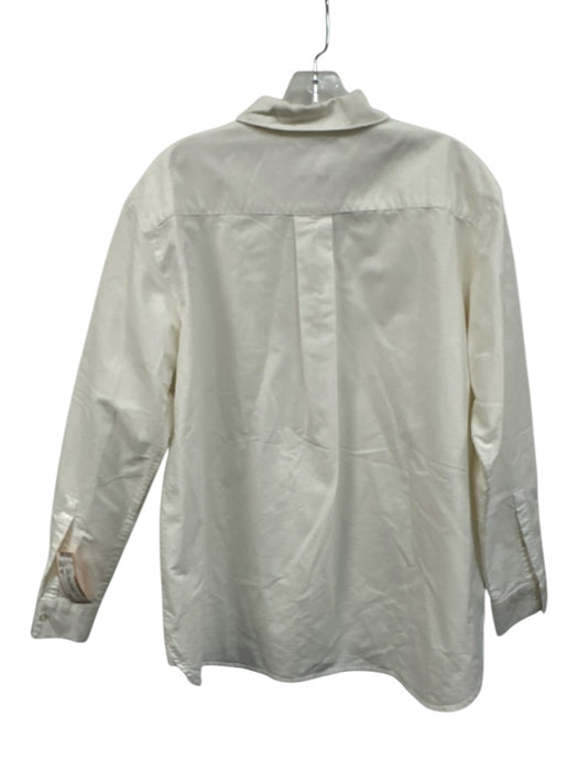 Sezane Size 38 White Cotton Long Sleeve Collar Buttons Blouse Top White / 38