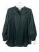COS Size 6 Dark Green Cotton 3/4 Balloon Sleeve 1/4 Button No Collar Top Dark Green / 6
