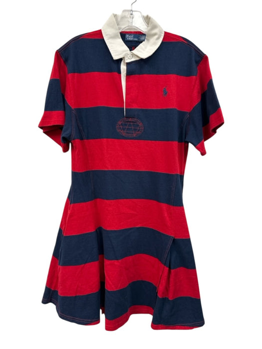 Polo Ralph Lauren Size M Red, Blue, White Cotton Short Sleeve Stripe Dress Red, Blue, White / M