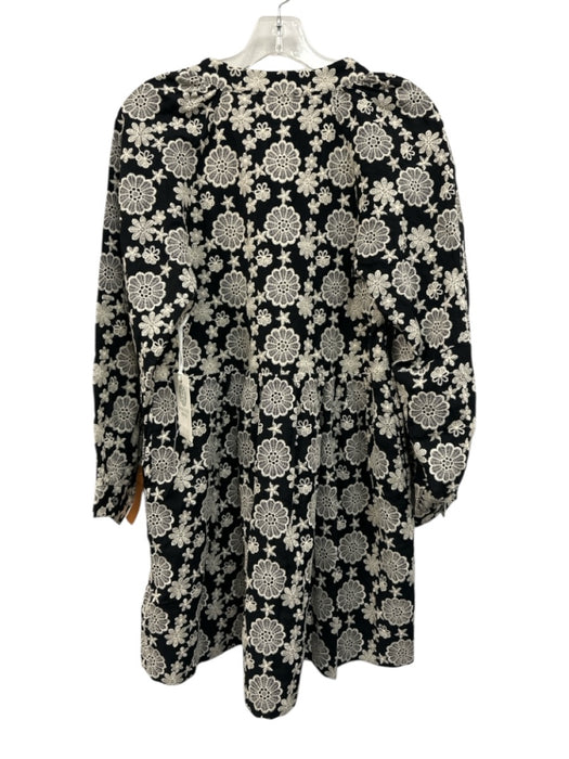 Hyacinth House Size S Black & Cream Rayon & Nylon Long Balloon Sleeve Dress Black & Cream / S