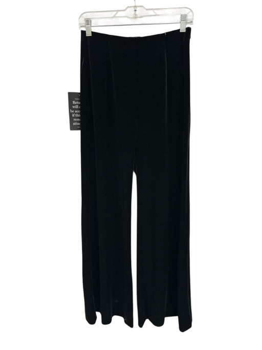 Tuckernuck Size S Black Polyester Velvet Side Zip Bell Bottom Pants Black / S