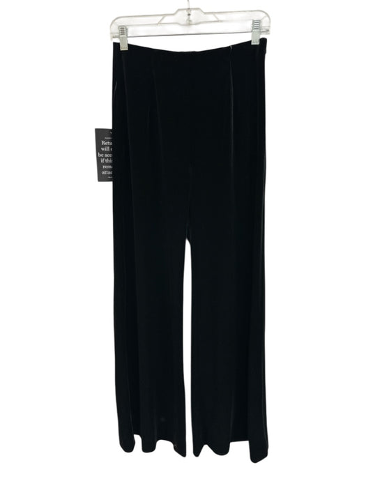 Tuckernuck Size S Black Polyester Velvet Side Zip Bell Bottom Pants Black / S