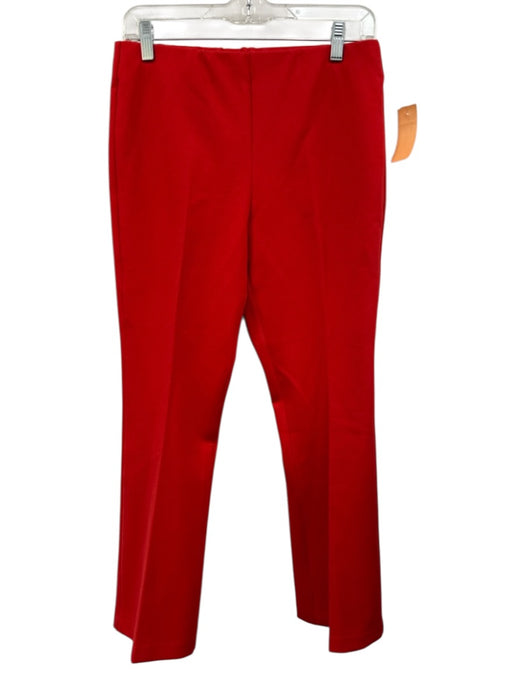 Ann Mashburn Size S Red Viscose & Nylon Elastic Waist Flare Leg Pleated Pants Red / S