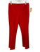 Ann Mashburn Size S Red Viscose & Nylon Elastic Waist Flare Leg Pleated Pants Red / S