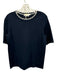Boden Size 8 Navy Blue & White Cotton & Polyamide Short Sleeve Rib Knit Top Navy Blue & White / 8