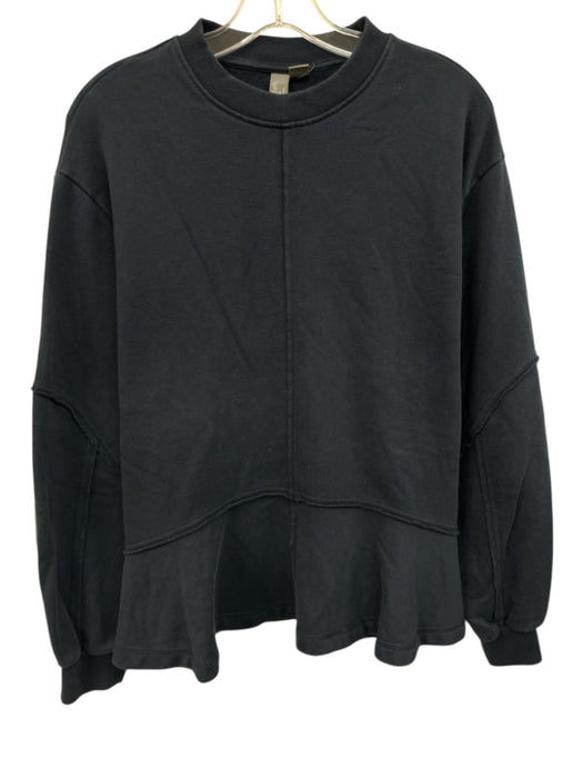 Sweaty Betty Size S Navy Cotton Ribbed Neck Paneled Long Sleeve Sweater Navy / S