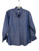 Ann Mashburn Size XS Blue Cotton, Linen & Silk Long Sleeve Stand Collar Top Blue / XS