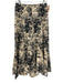 Tuckernuck Size M Cream & Black Cotton Elastic Waist Side Zip Floral Skirt Cream & Black / M
