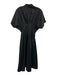 Exquise Size S Black Cotton & Polyester Short Sleeve Buttons Collar Midi Dress Black / S