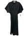Exquise Size S Black Cotton & Polyester Short Sleeve Buttons Collar Midi Dress Black / S