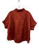 COS Size XS Rust Red Linen Short Sleeve 1/4 Button Breast Pocket Top Rust Red / XS