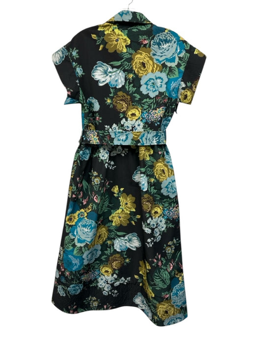 Tuckernuck Size M Blue, Green, Yellow Polyester Short Sleeve Floral Print Dress Blue, Green, Yellow / M