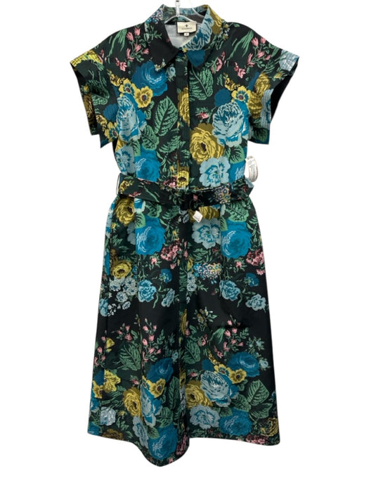 Tuckernuck Size M Blue, Green, Yellow Polyester Short Sleeve Floral Print Dress Blue, Green, Yellow / M