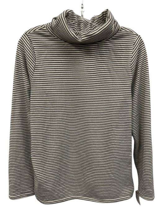 Pomander Place Size Small Cream & Black Cotton Blend Long Sleeve Turtleneck Top Cream & Black / Small