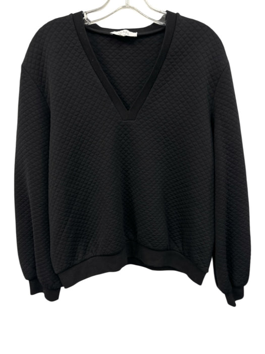 Pearl by Lela Rose Size M Black Polyester Long Sleeve Diamond Quilt Sweater Black / M