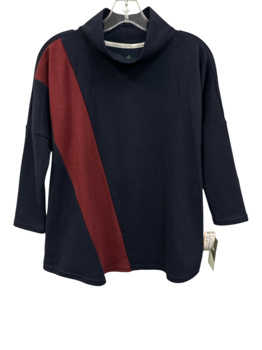 Tuckernuck Size XS navy & burgudny Modal Blend Dolman Sleeve Color Block Top navy & burgudny / XS