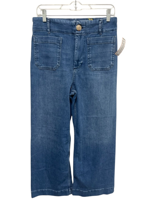 Maeve Size 29 Med Wash Cotton Denim Zip & Button Patch Pocket High Rise Jeans Med Wash / 29