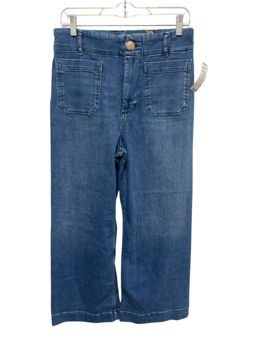 Maeve Size 29 Med Wash Cotton Denim Zip & Button Patch Pocket High Rise Jeans Med Wash / 29